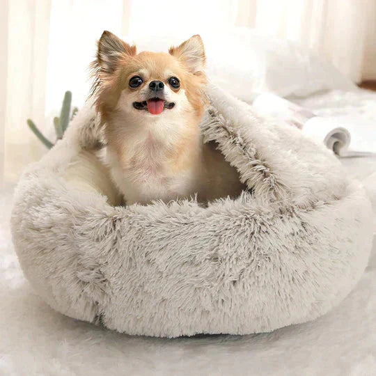 LeoPet | Kuschelbett für Hunde & Katzen mit Deckenfunktion