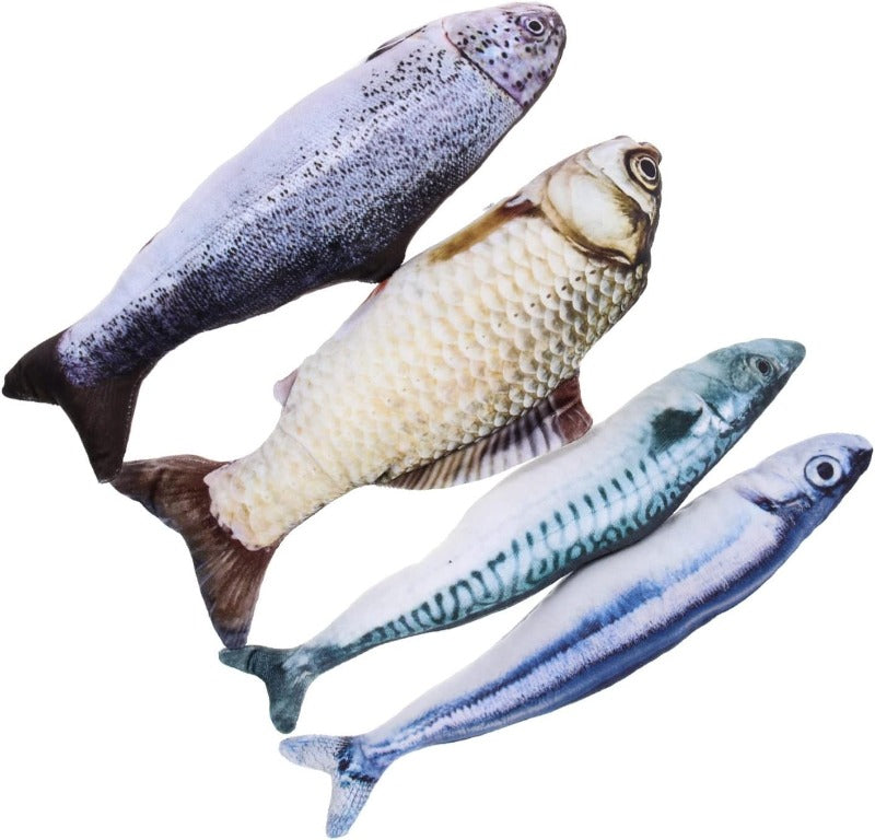 FeliFun | Realistisches Fisch-Plüschspielzeug für Katzen mit Bewegungseffekt