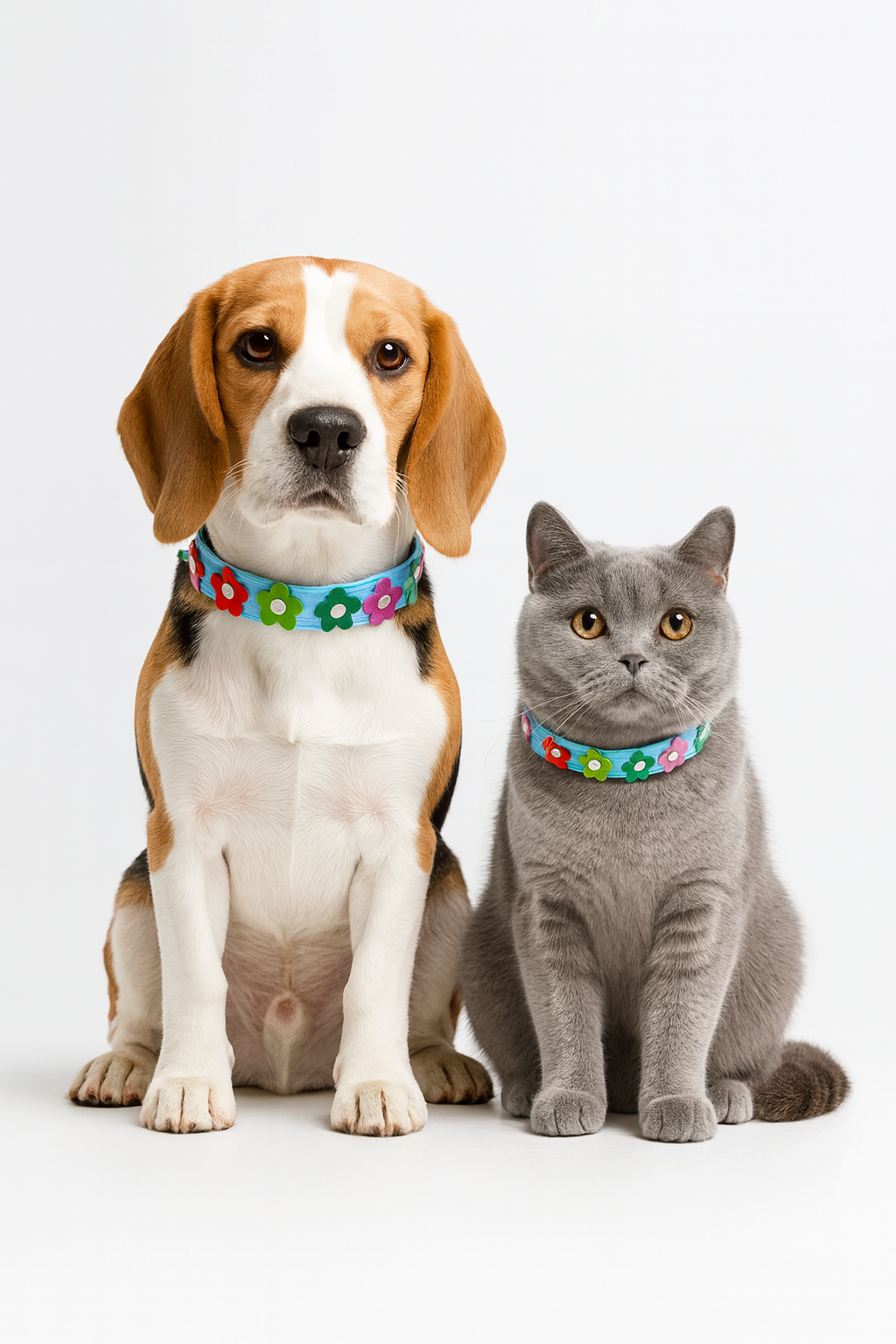 Florina | Verstellbares Blumen-Halsband für Hunde & Katzen in Lederoptik