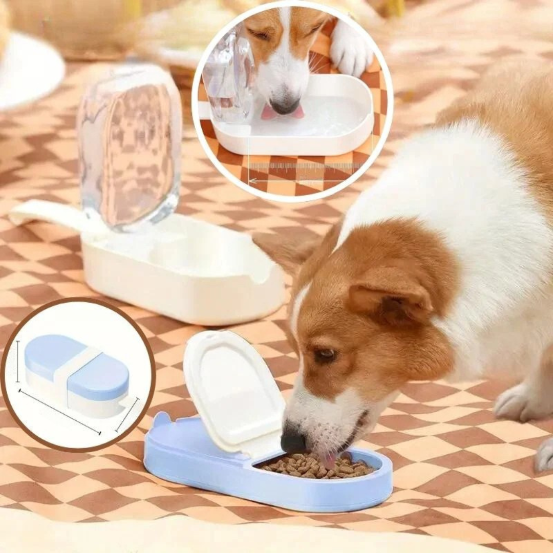 Furbo | Tragbare 2-in-1 Flasche für Haustiere mit Futter- & Wasserspender