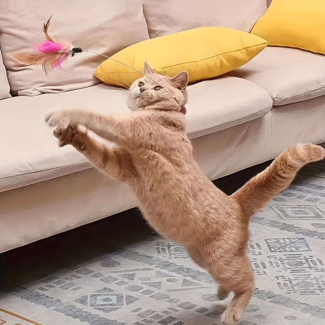 Micia | Interaktives Katzenhalsband mit Feder-Spielanhänger