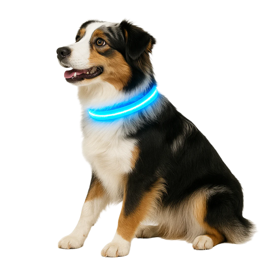 Leuchtino | LED-Sicherheitsleuchthalsband für Hunde