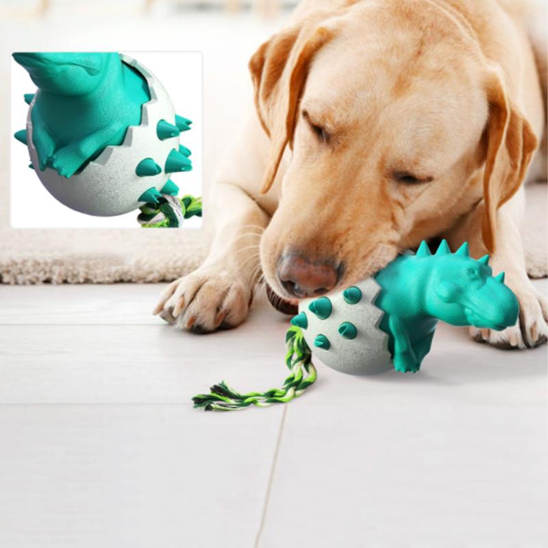 Dinobello | Kauspielzeug mit Zerrseil im Dino-Ei-Design für Hunde