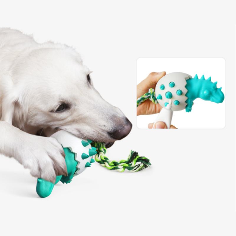 Dinobello | Kauspielzeug mit Zerrseil im Dino-Ei-Design für Hunde