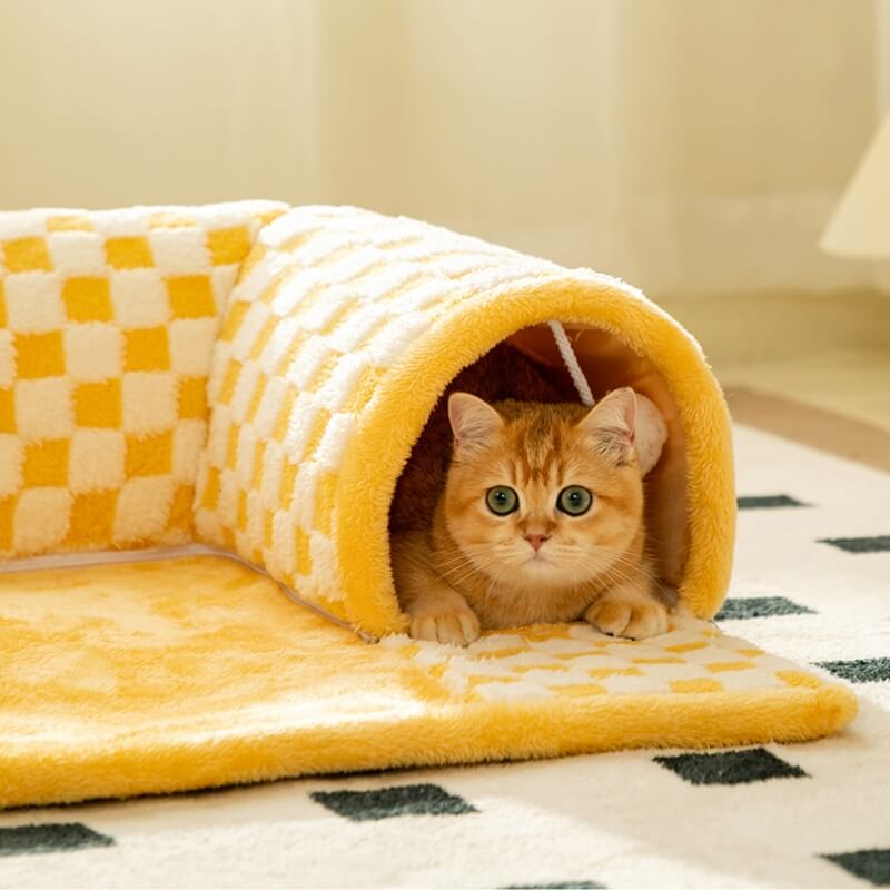 Miezimo | Kuscheltunnel mit Spielmatte für Katzen und Kätzchen