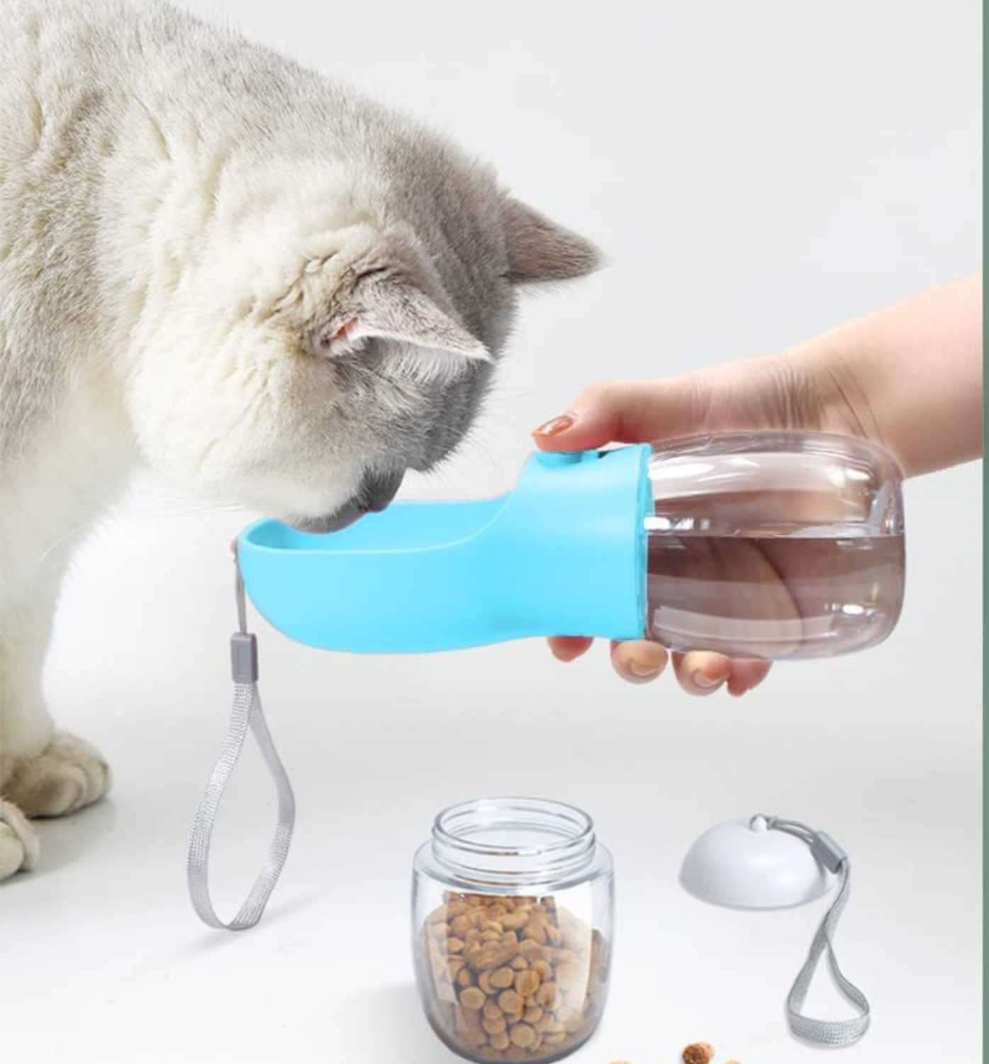 2-in-1-Trinkflasche für Haustiere – Wasser und Futter für unterwegs! - Fluffy Adventures Haustiershop Türkis / Klein 300ml+100g Körner Mein Shop Haustier essen trinken zubehör 2-in-1-Trinkflasche für Haustiere – Wasser und Futter für unterwegs! Haustier essen trinken zubehör Mein Shop Türkis / Klein 300ml+100g Körner Fluffy Adventures Haustiershop
