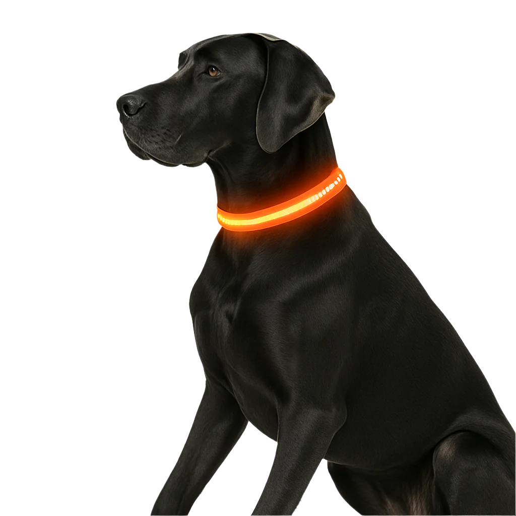 Leuchtino | LED-Sicherheitsleuchthalsband für Hunde