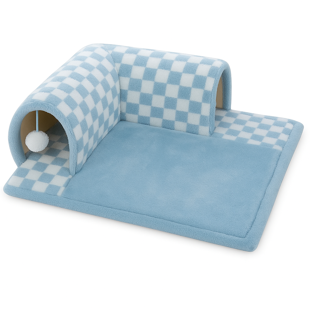 Miezimo | Kuscheltunnel mit Spielmatte für Katzen und Kätzchen