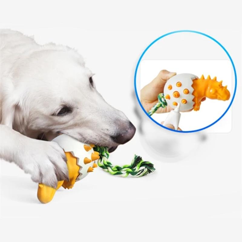 Dinobello | Kauspielzeug mit Zerrseil im Dino-Ei-Design für Hunde