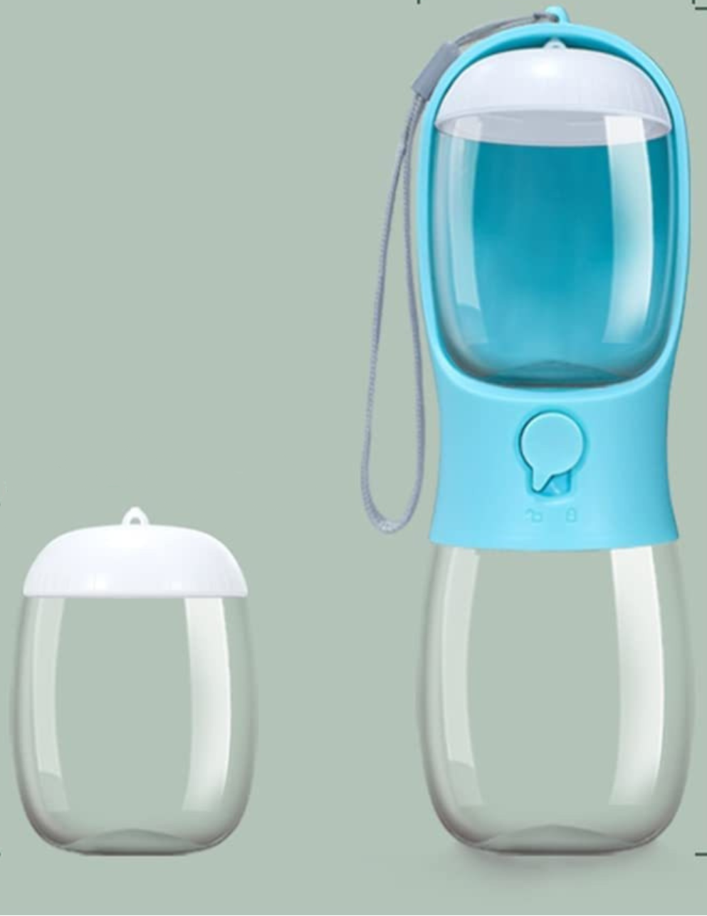 Petovia | DualFlasche für Haustiere – Unterwegs versorgt mit Wasser & Snacks