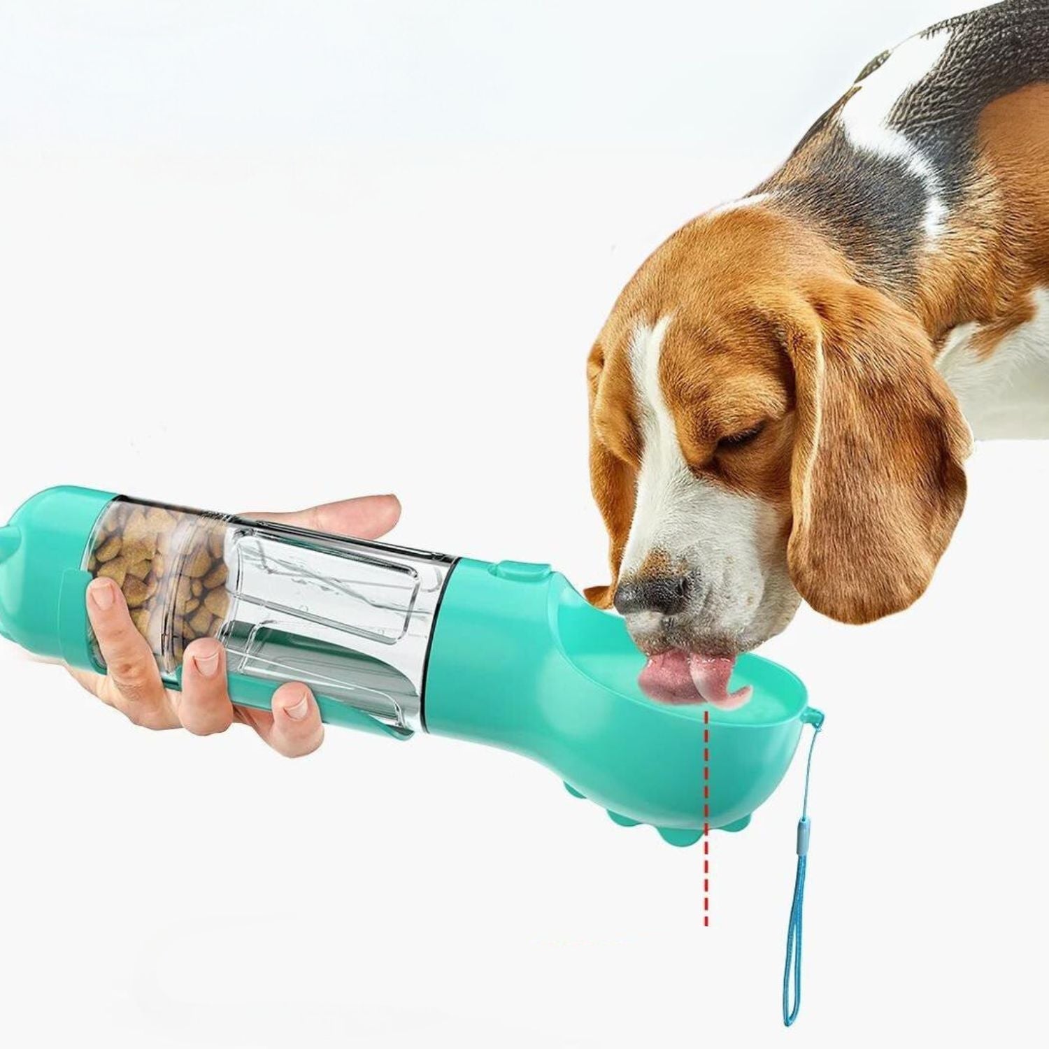 AquaPaws | 5-in-1 Hunde-Wasserflasche mit Futterschale & Kotbeutelspender