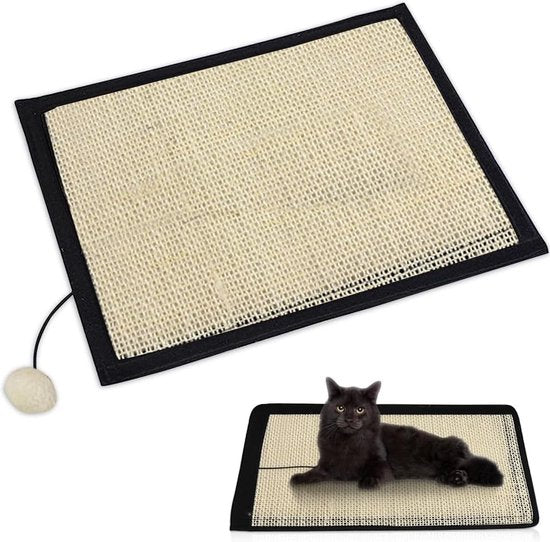 Miaufix | Kratzmatte für Katzen mit Möbelschutz und Spielball