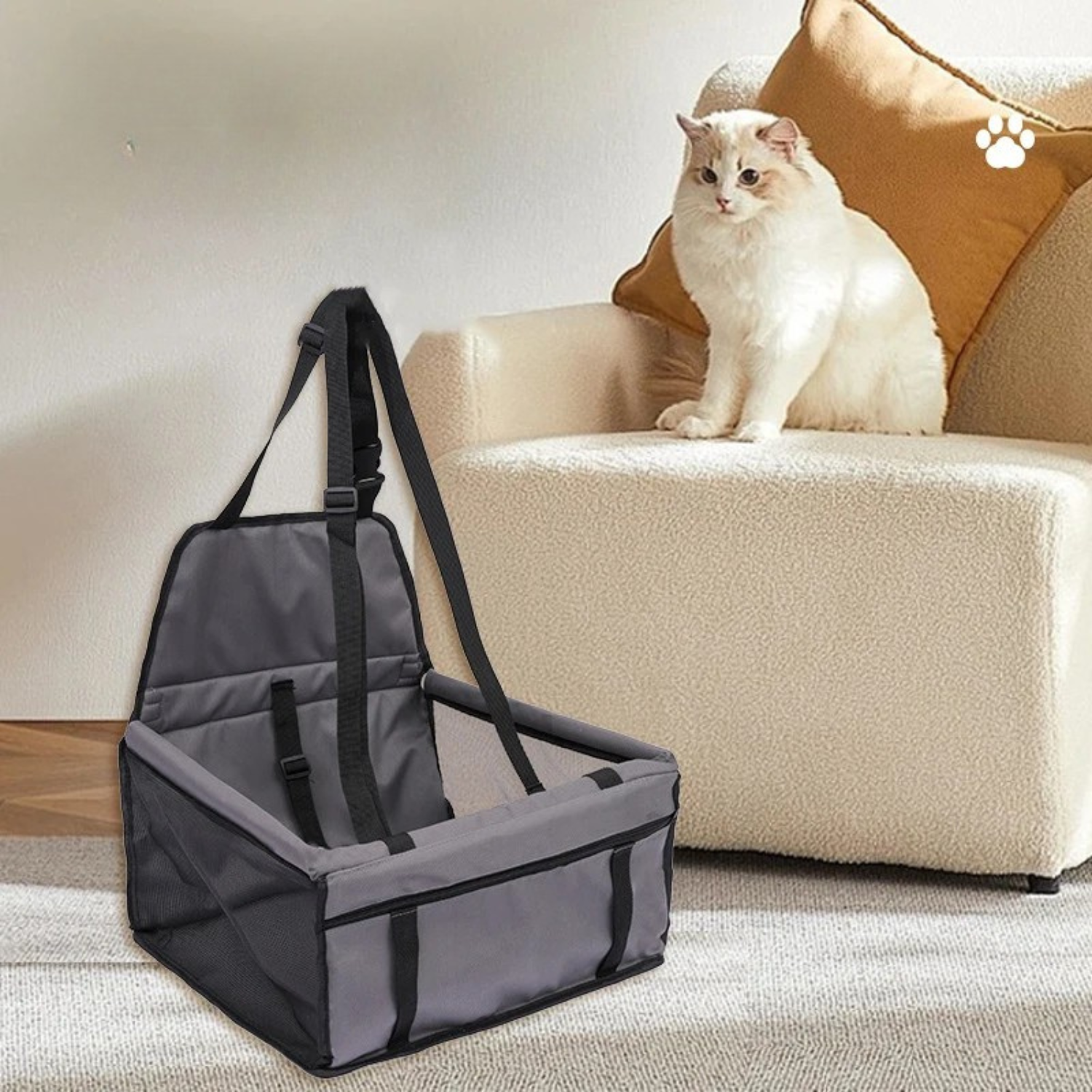 Lino | Faltbarer Haustier-Autositz mit Sicherheitsbefestigung