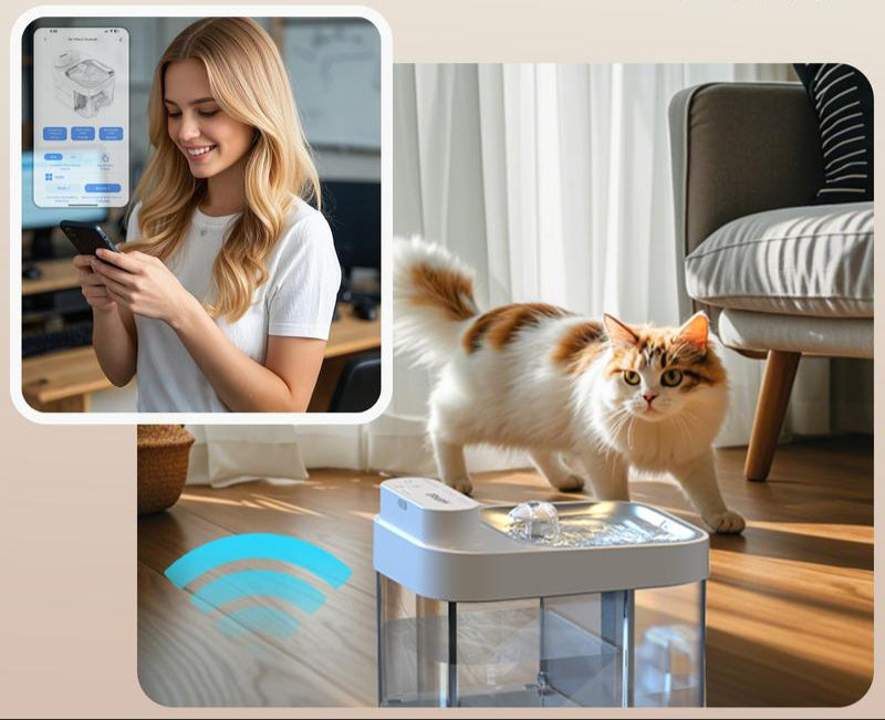 Felino | Intelligenter Katzen-Trinkbrunnen mit WLAN-Steuerung und Geräuscharm-Technologie