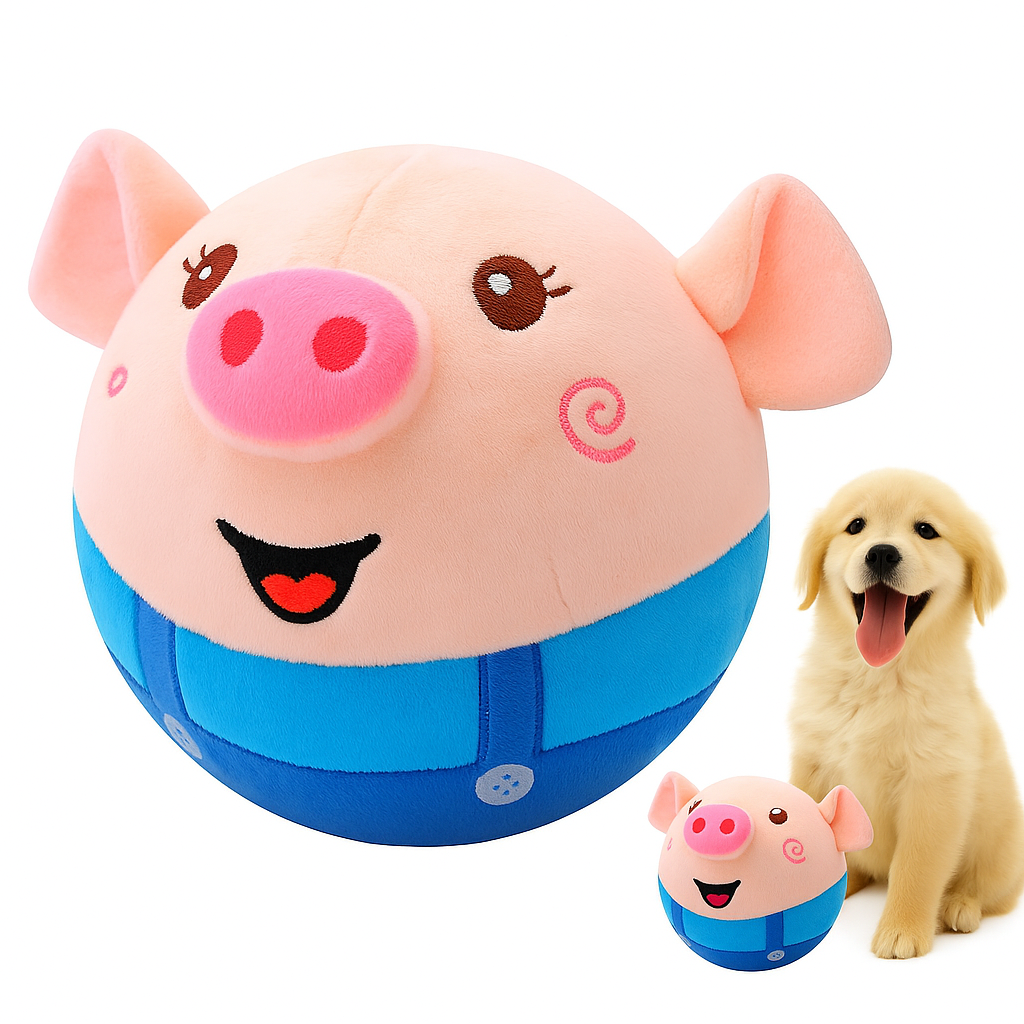 Tobino | Interaktiver Schweinchen-Spielball für Hunde