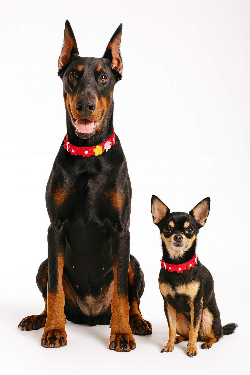 Florina | Verstellbares Blumen-Halsband für Hunde & Katzen in Lederoptik