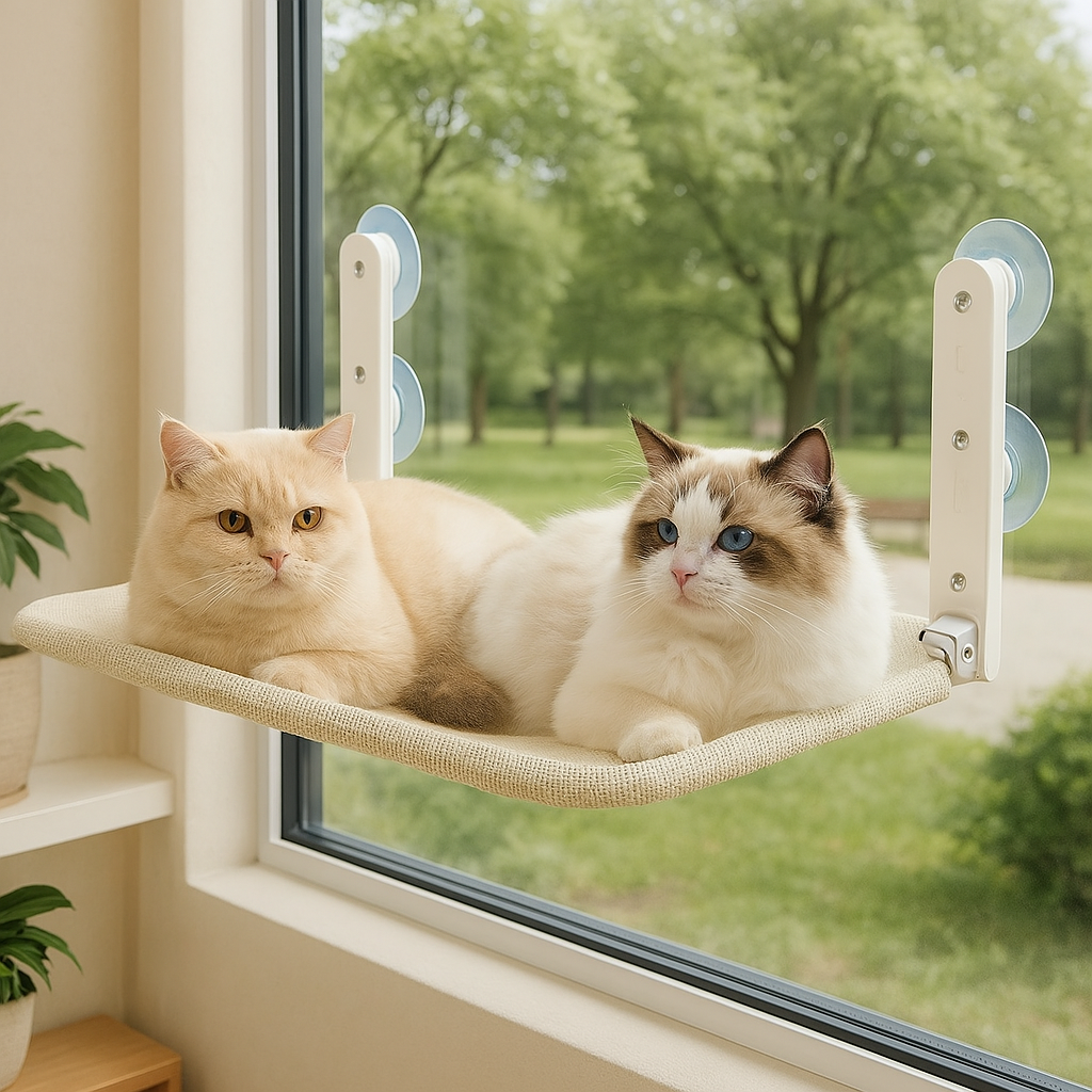 LunaLounge | Fensterhängematte für Katzen mit Saugnäpfen