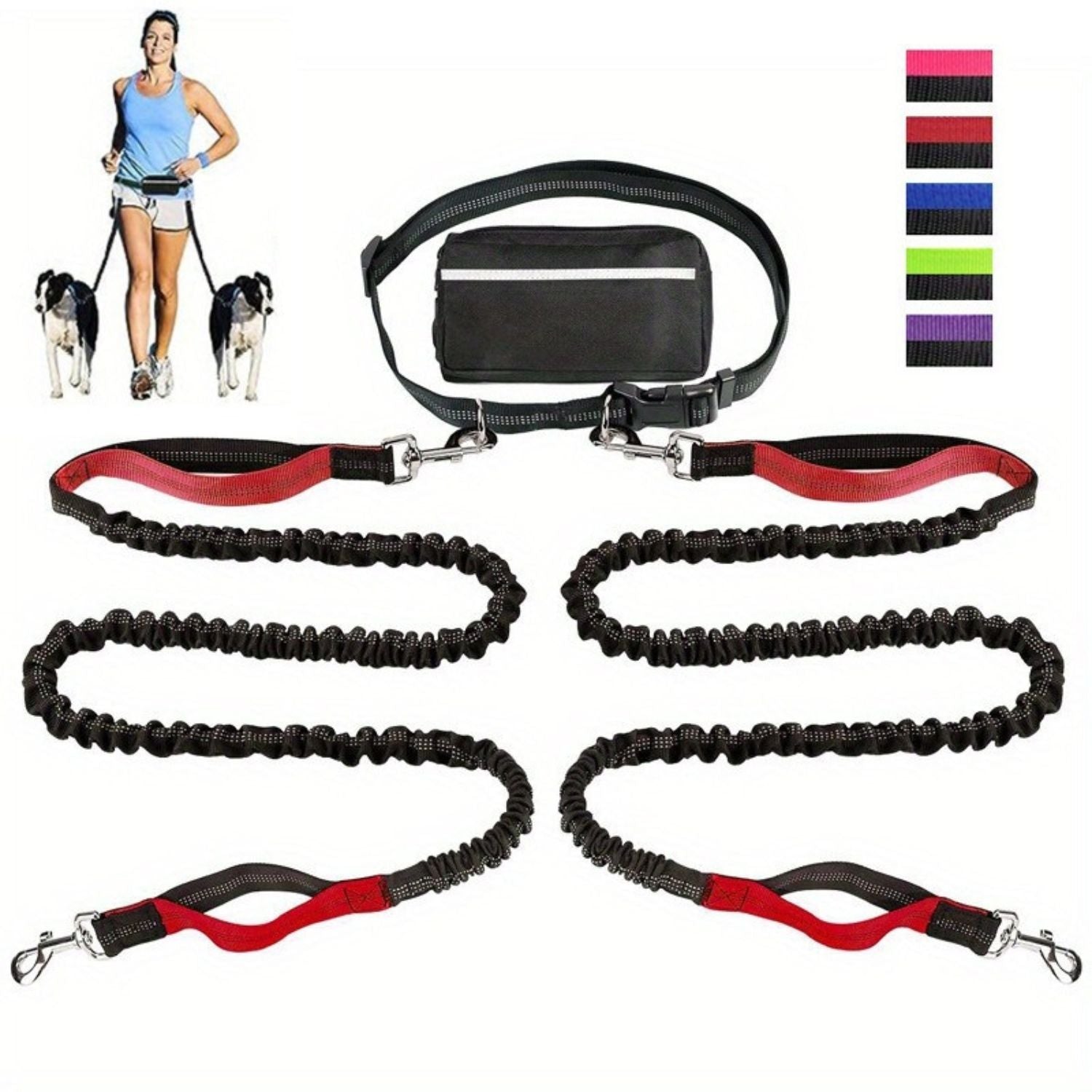 Complete rode hondenriem set