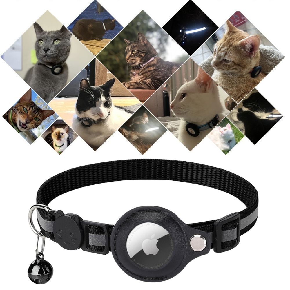 Katzaro | Sicherheitshalsband für eine Katze mit AirTag-Halterung & Reflektorstreifen