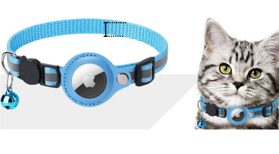 Katzaro | Sicherheitshalsband für eine Katze mit AirTag-Halterung & Reflektorstreifen