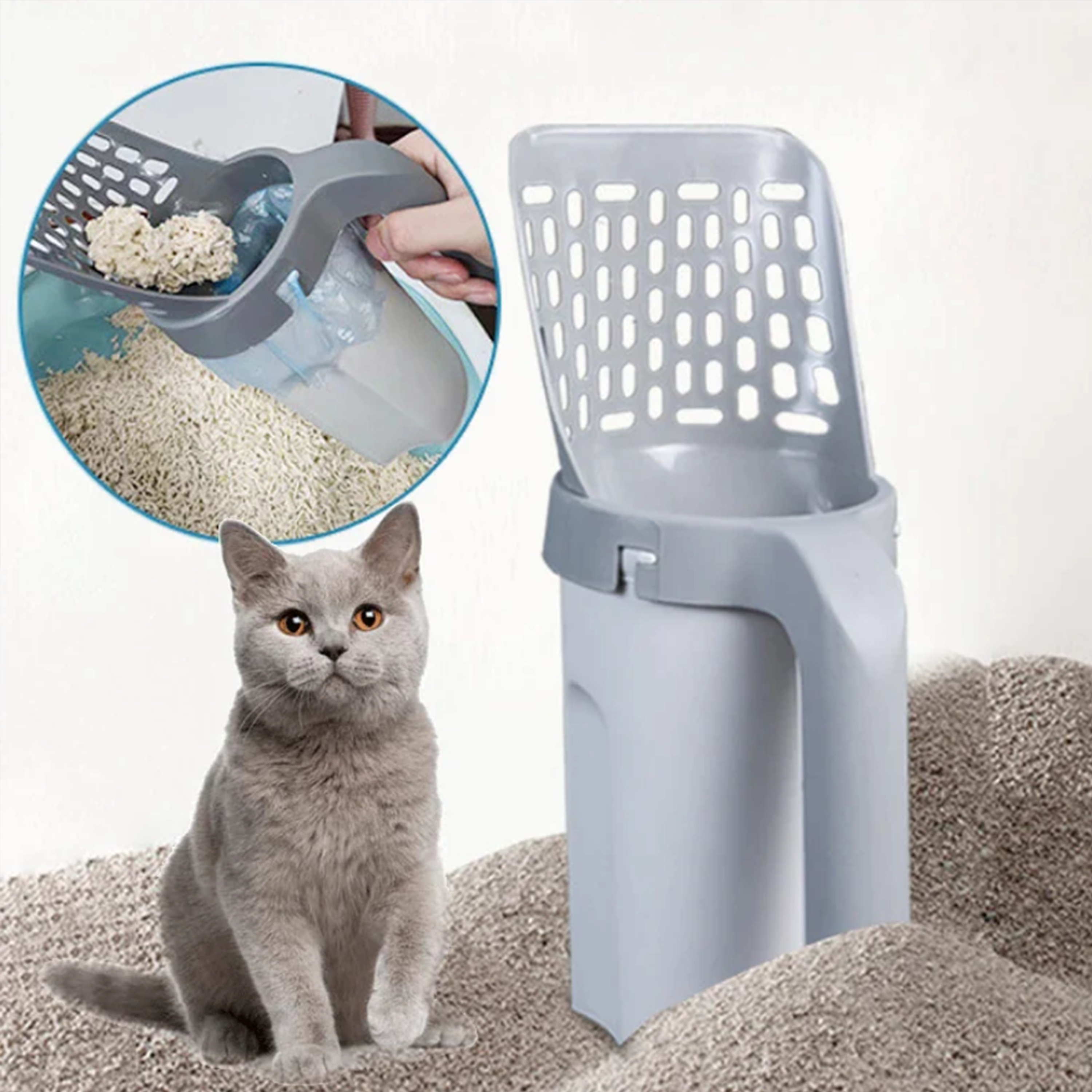 Miaucat | Katzenkloschaufel mit Beutelspender – Sauberkeit im Handumdrehen