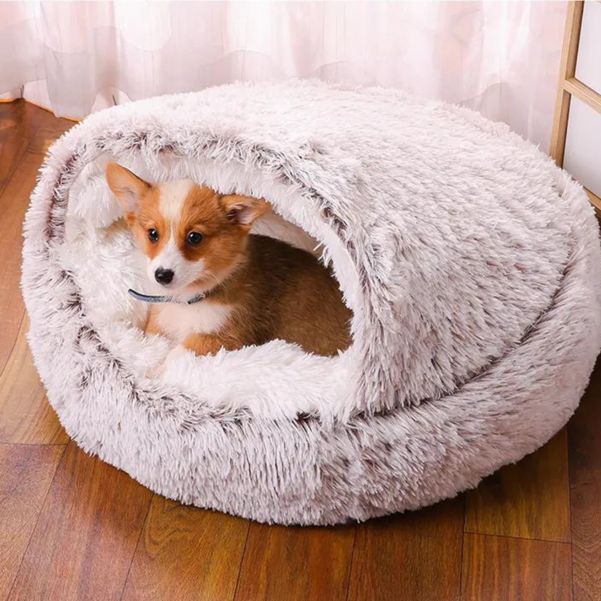 LeoPet | Kuschelbett für Hunde & Katzen mit Deckenfunktion