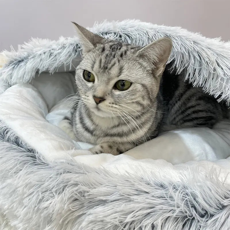 LeoPet | Kuschelbett für Hunde & Katzen mit Deckenfunktion