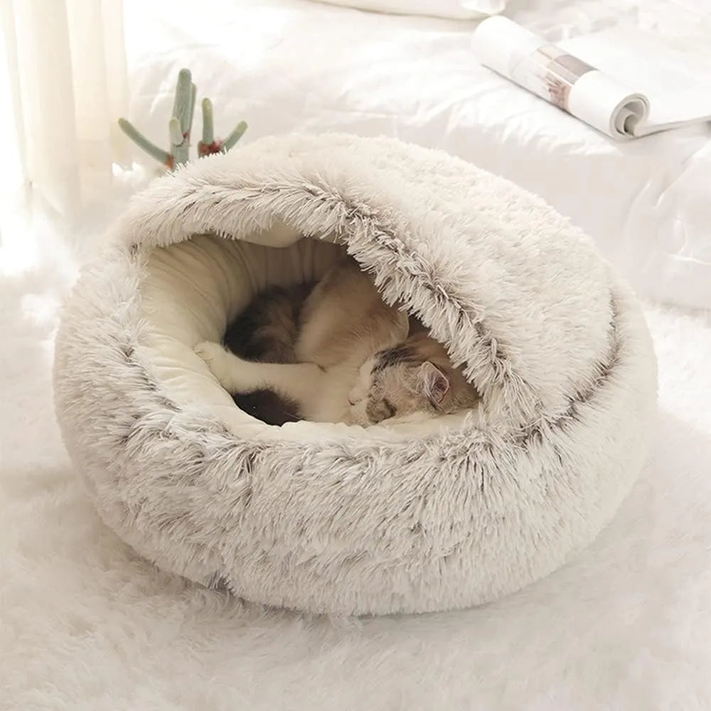 LeoPet | Kuschelbett für Hunde & Katzen mit Deckenfunktion
