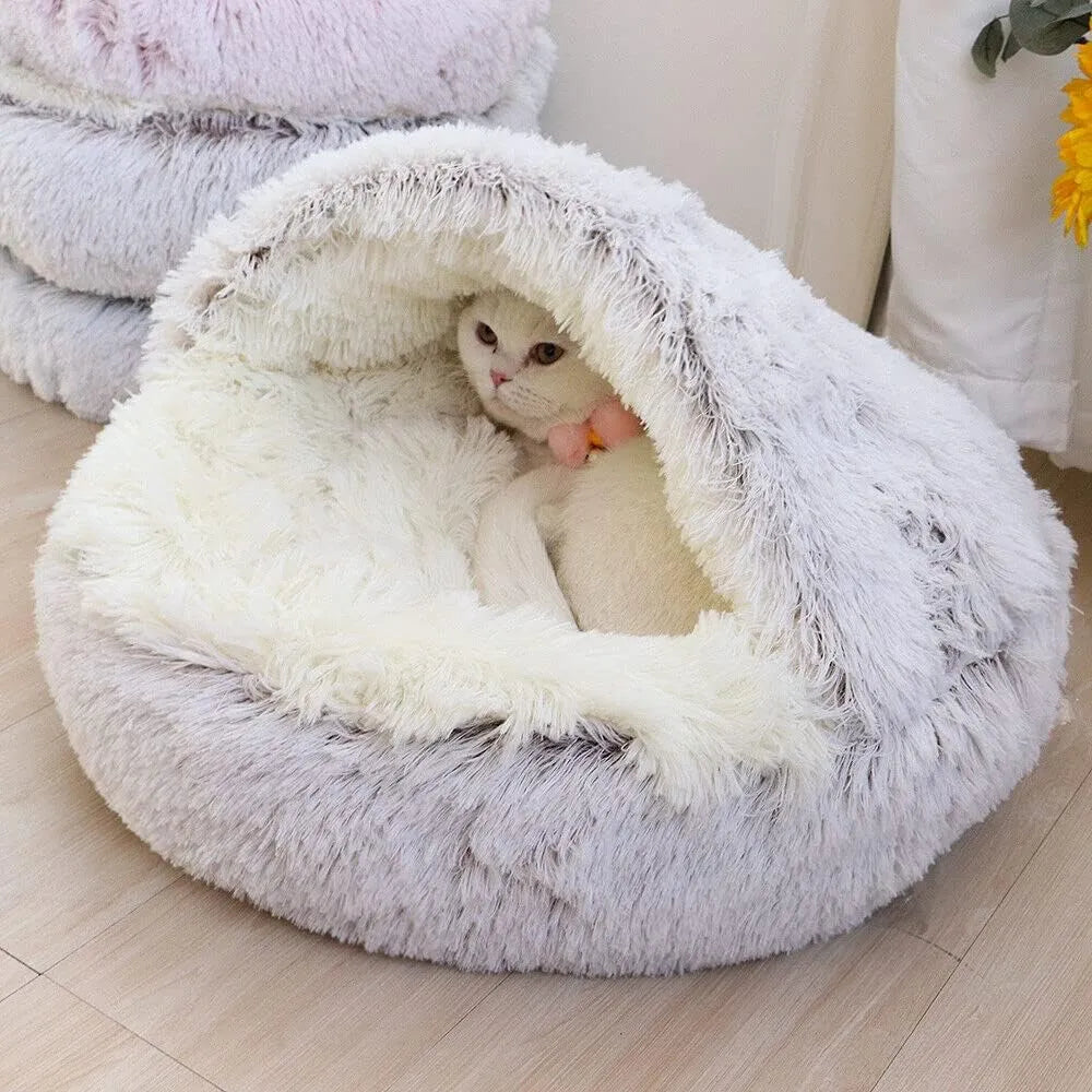 LeoPet | Kuschelbett für Hunde & Katzen mit Deckenfunktion