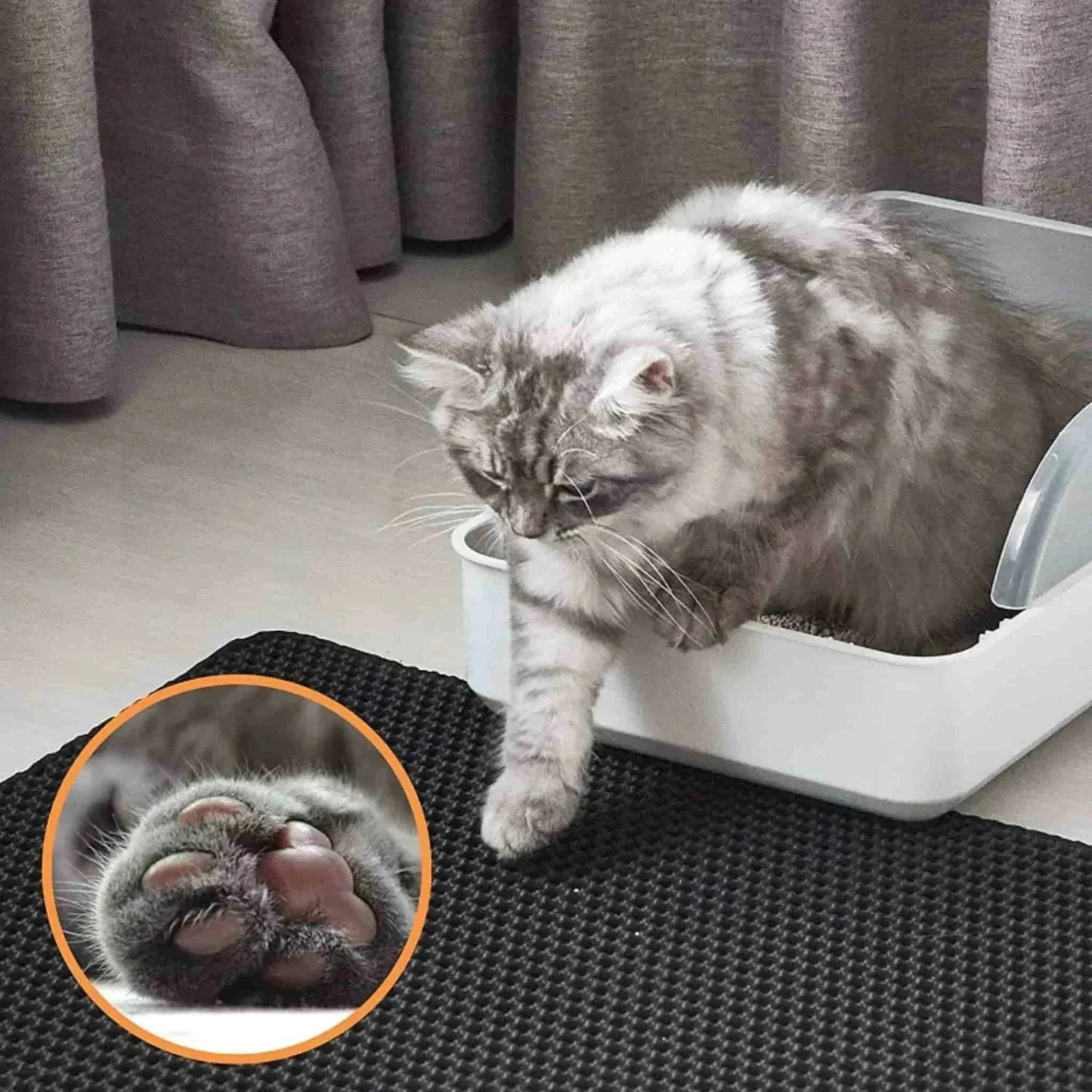 LunaMiau | Hygienematte für Katzen mit Anti-Streu-System