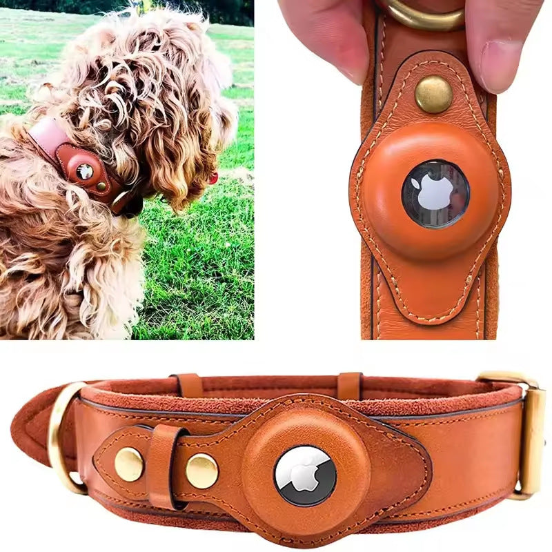 Hektor & Holm | Echtleder Hundehalsband mit integrierter AirTag-Halterung