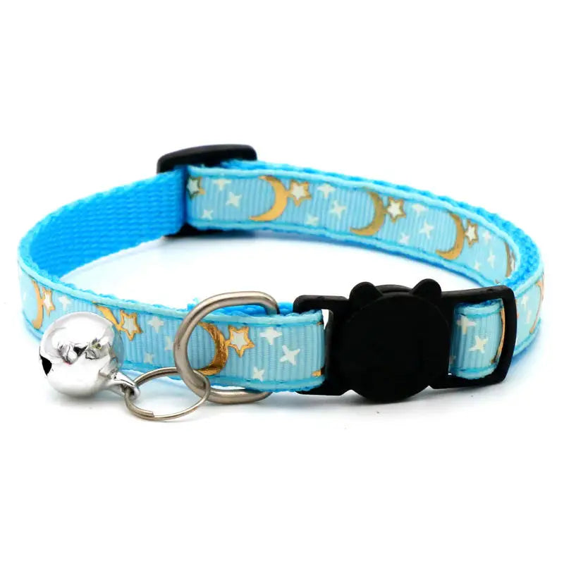 LunaPaws | Reflektierendes Katzenhalsband mit Mond- & Sternmotiv