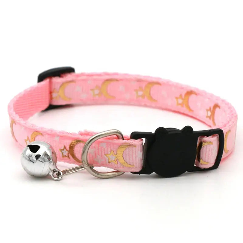LunaPaws | Reflektierendes Katzenhalsband mit Mond- & Sternmotiv