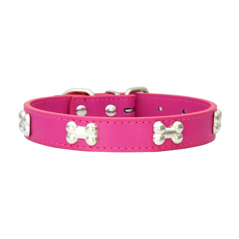 Lupo & Luna | Premium Hundehalsband mit Knochen-Applikationen aus Leder