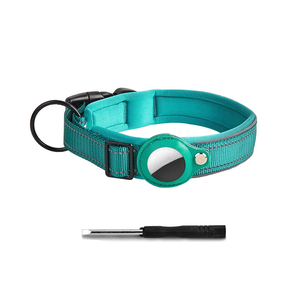 Taro | Verstellbares Hundehalsband mit AirTag-Halterung & Reflexstreifen