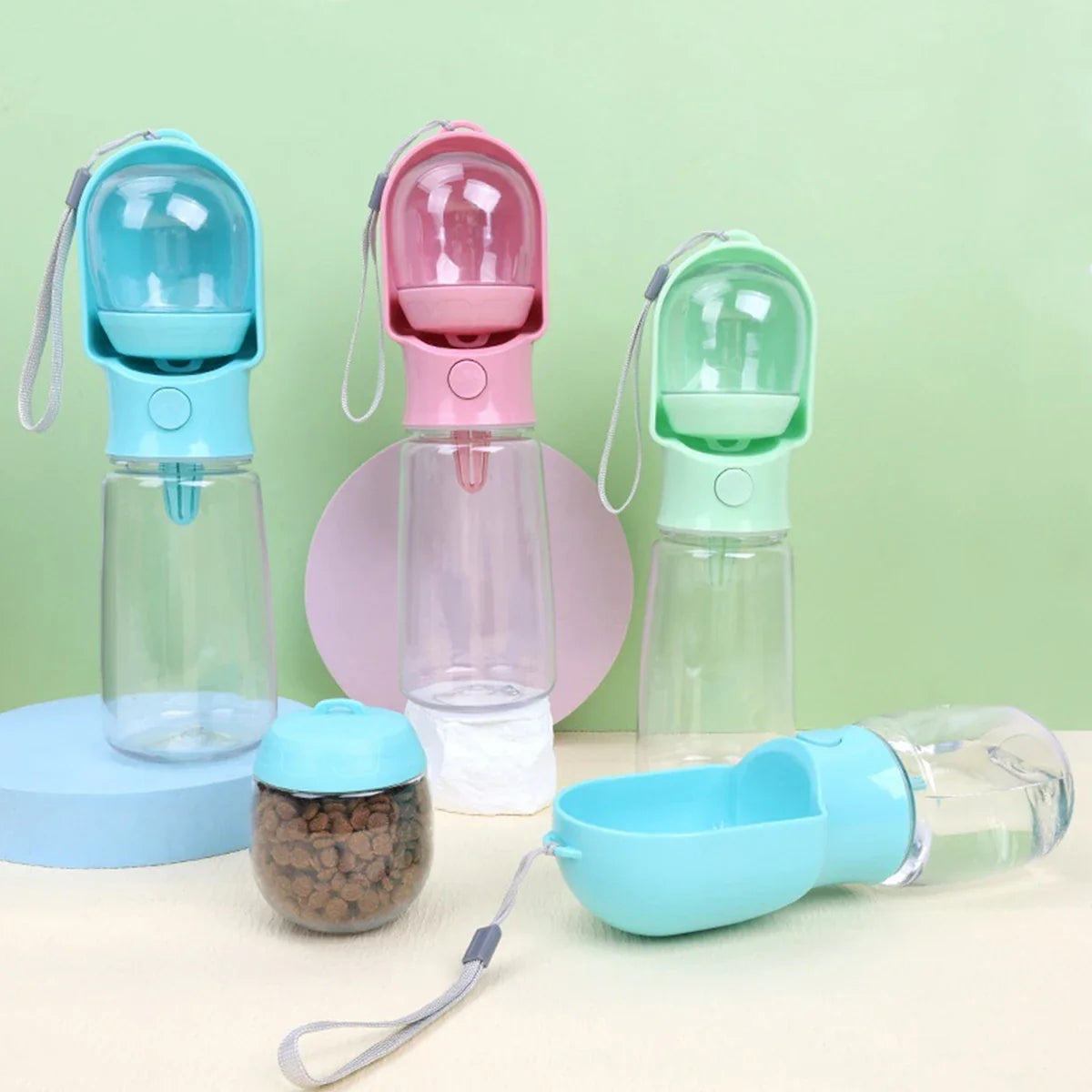 Lunado | 2-in-1 Haustierflasche für Wasser & Futter – Auslaufsicher und tragbar