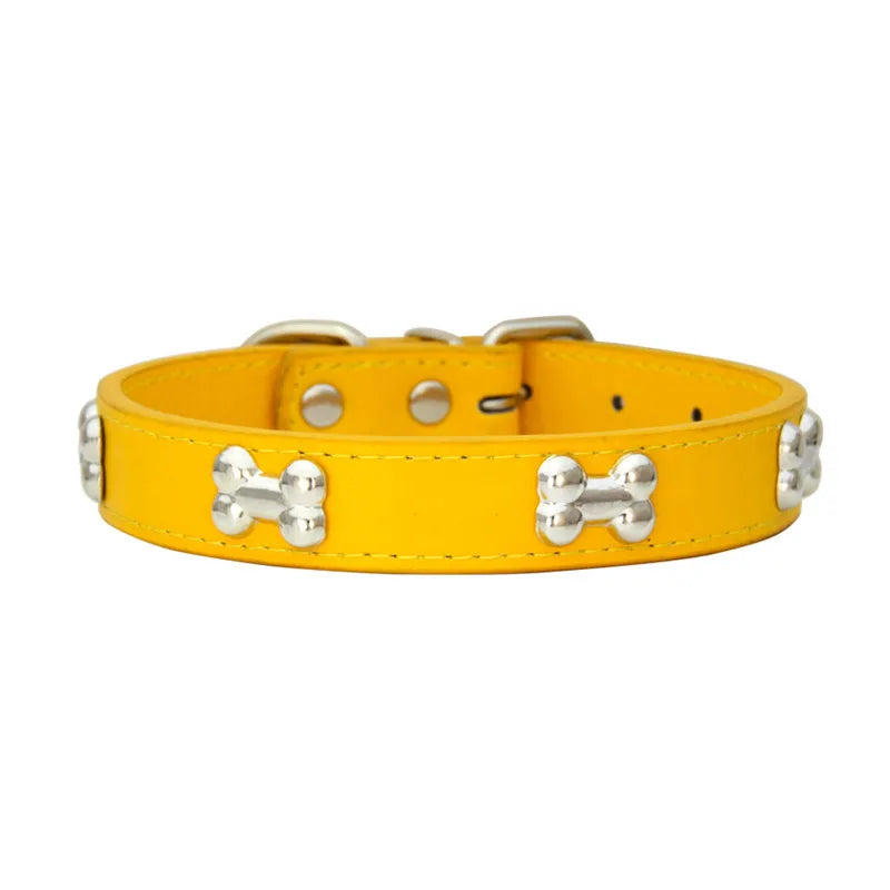 Lupo & Luna | Premium Hundehalsband mit Knochen-Applikationen aus Leder