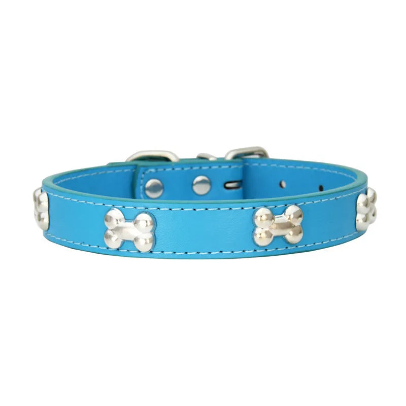 Lupo & Luna | Premium Hundehalsband mit Knochen-Applikationen aus Leder