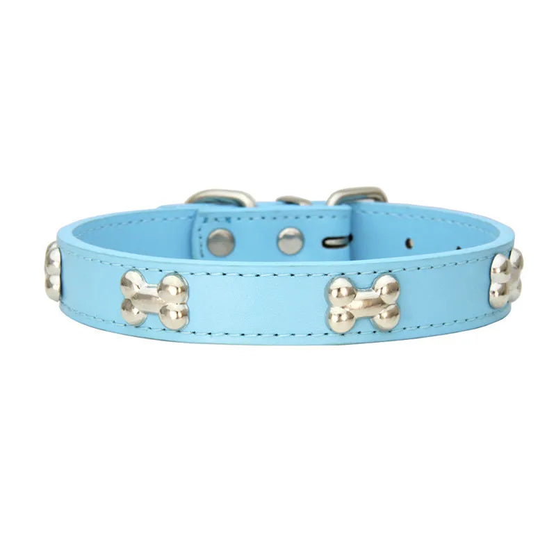 Lupo & Luna | Premium Hundehalsband mit Knochen-Applikationen aus Leder