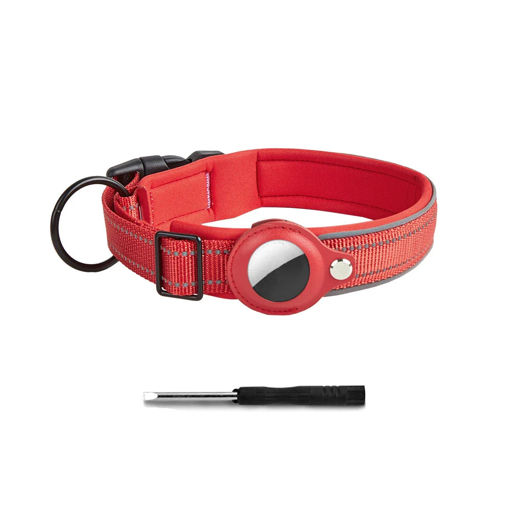 Taro | Verstellbares Hundehalsband mit AirTag-Halterung & Reflexstreifen