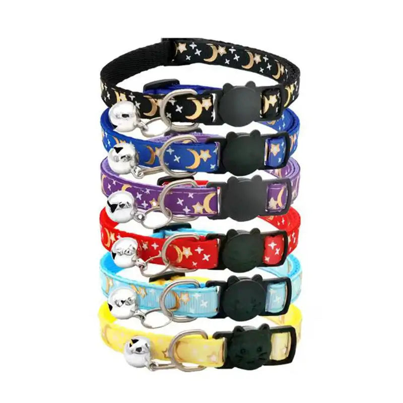 LunaPaws | Reflektierendes Katzenhalsband mit Mond- & Sternmotiv