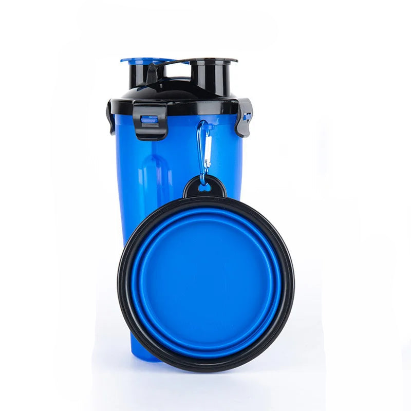 PawPort | Reise-Wasserflasche mit integriertem Futterbereich