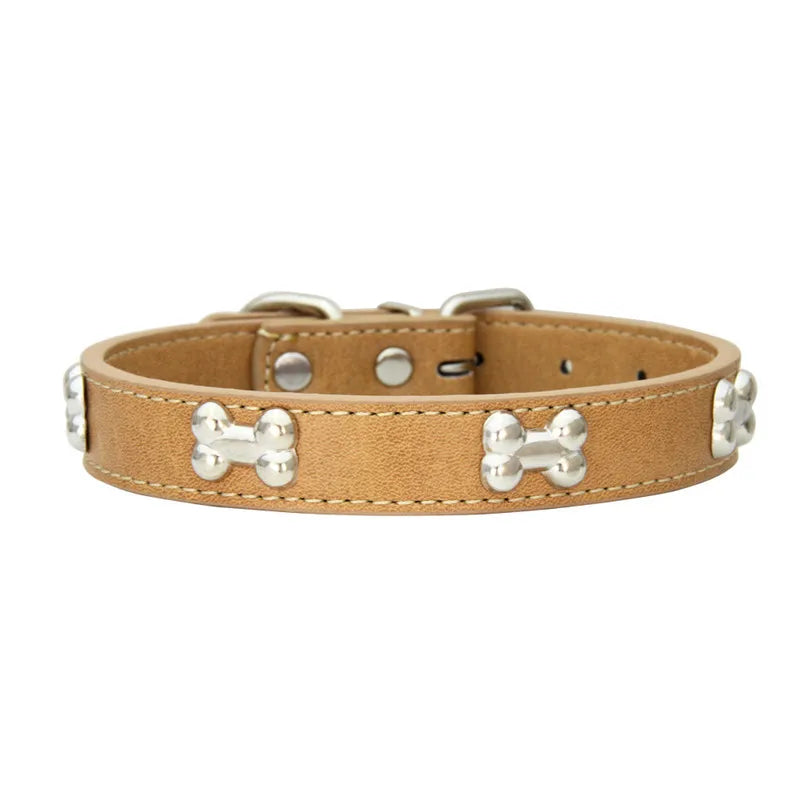 Lupo & Luna | Premium Hundehalsband mit Knochen-Applikationen aus Leder