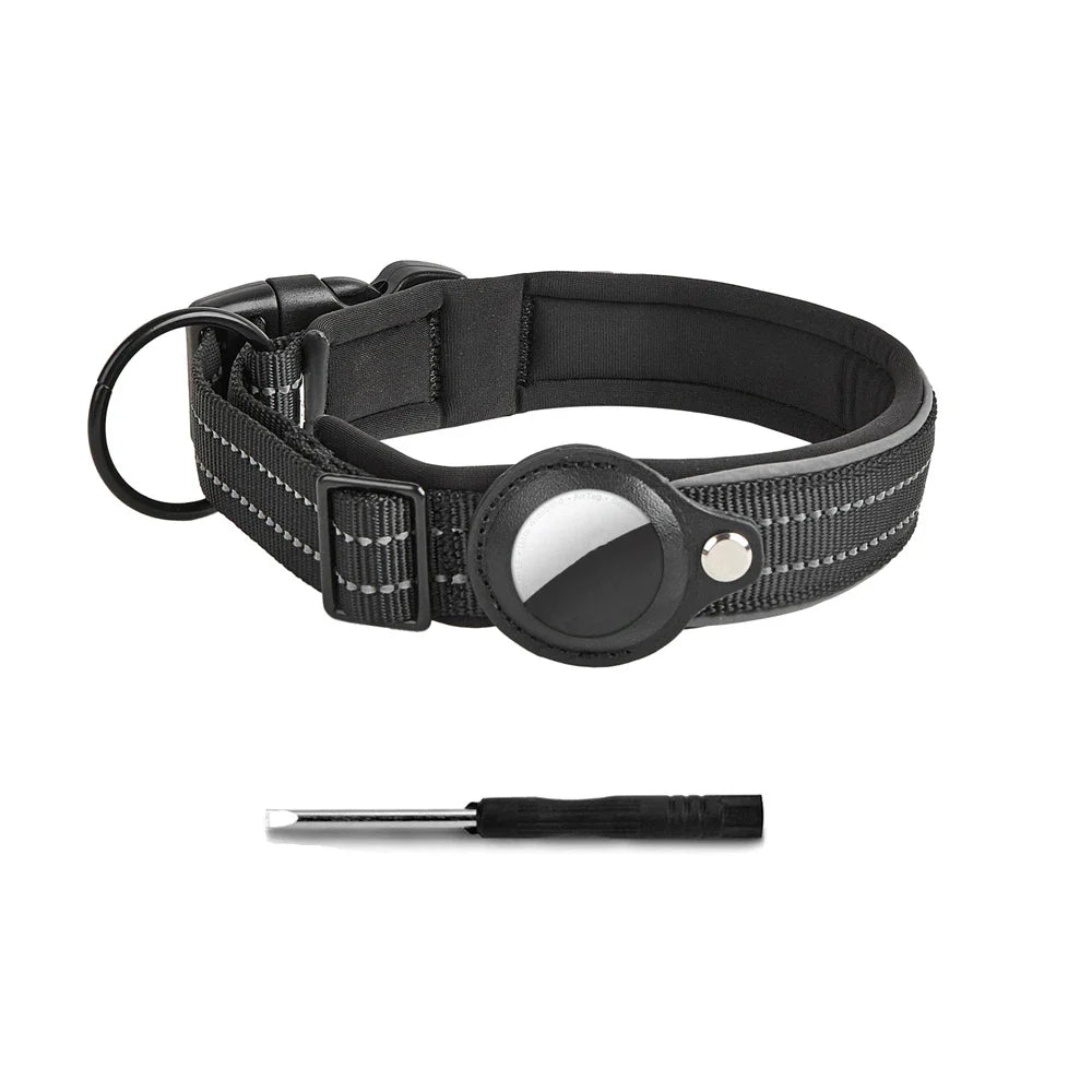 Taro | Verstellbares Hundehalsband mit AirTag-Halterung & Reflexstreifen
