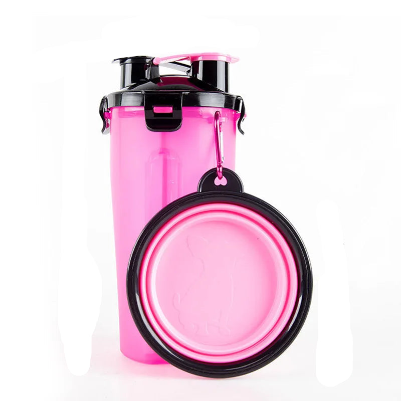 PawPort | Reise-Wasserflasche mit integriertem Futterbereich