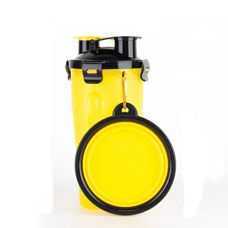 PawPort | Reise-Wasserflasche mit integriertem Futterbereich