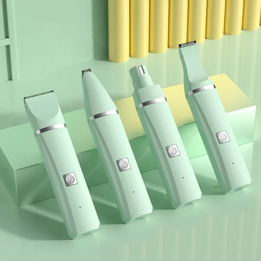 LeoCare | 4-in-1 Elektrischer Haustiertrimmer mit Wechselaufsätzen