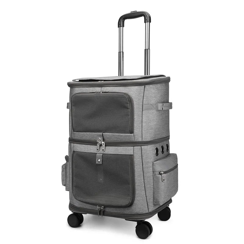 MoveMilo | Duo-Trolley für Haustiere mit Belüftung