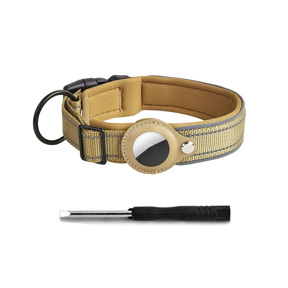 Taro | Verstellbares Hundehalsband mit AirTag-Halterung & Reflexstreifen