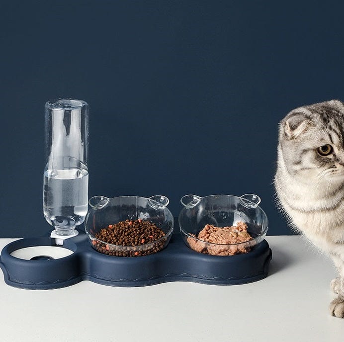 FeliFresh | 3-in-1 Futternapf & Wasserspender für Katzen und kleine Hunde – Gesundheit & Komfort in einem